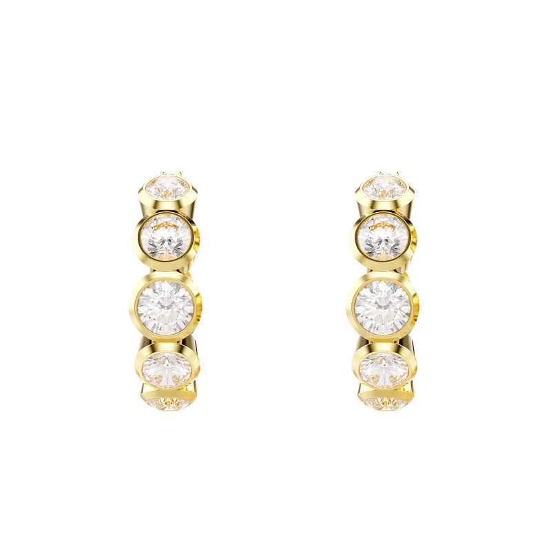 PROMO Boucles d'Oreilles Créoles Imber en Métal Doré & Cristaux Blancs, Diamètre 24 mm - 5711483 - Swarovski OCARAT.COM BIJOUTERIE N°1