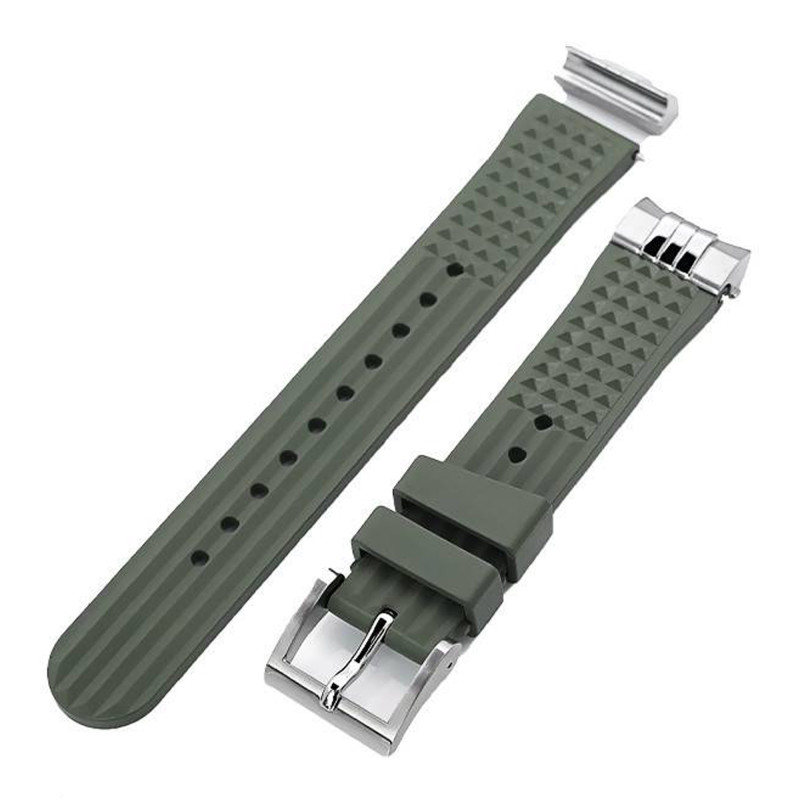 Bracelet de montre MiLTAT L01-FKM06I-20A18PBU66 Vert 20mm - Strapcode