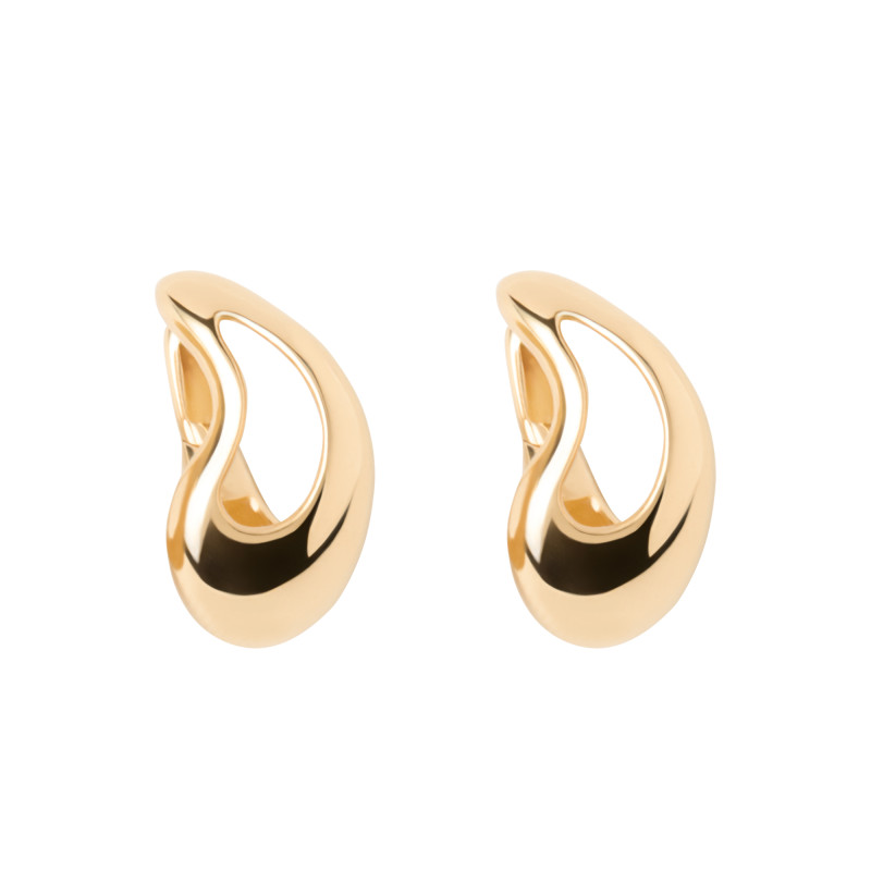 Boucles d'Oreilles Créoles Tempo en Argent Doré, Diamètre 16 mm - AR01-D42-U - Pdpaola