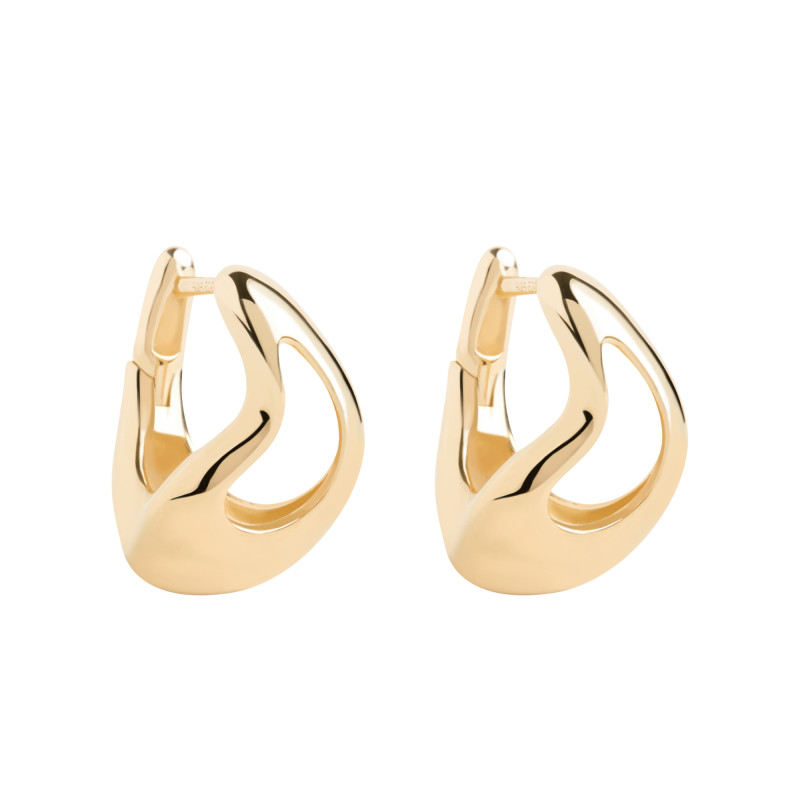 Boucles d'Oreilles Créoles Tempo en Argent Doré, Diamètre 16 mm - AR01-D42-U - Pdpaola