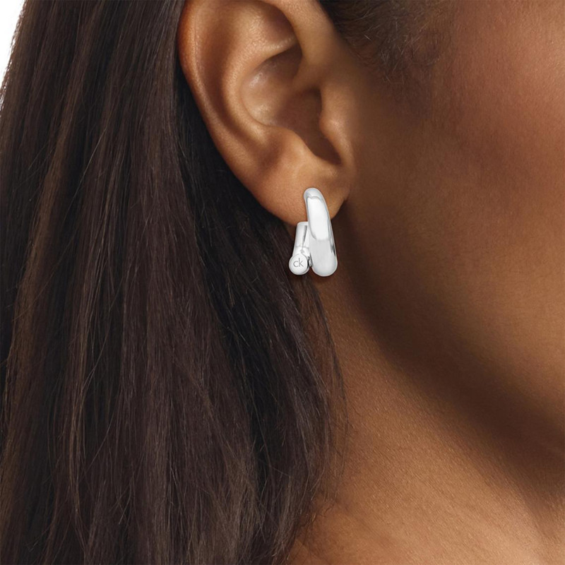 PROMO Boucles d'Oreilles Créoles CK Spiral en Acier - 35000764 - Calvin Klein OCARAT.COM BIJOUTERIE N°1