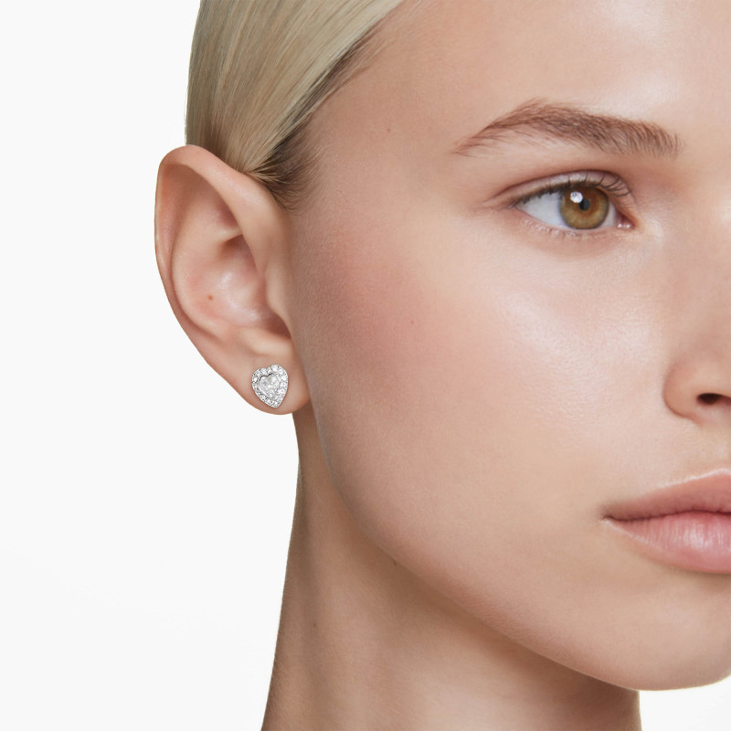 Boucles d'Oreilles Coeur Ariana Grande x Swarovski en Métal Rhodié & Cristaux Blancs - 5720859 - Swarovski