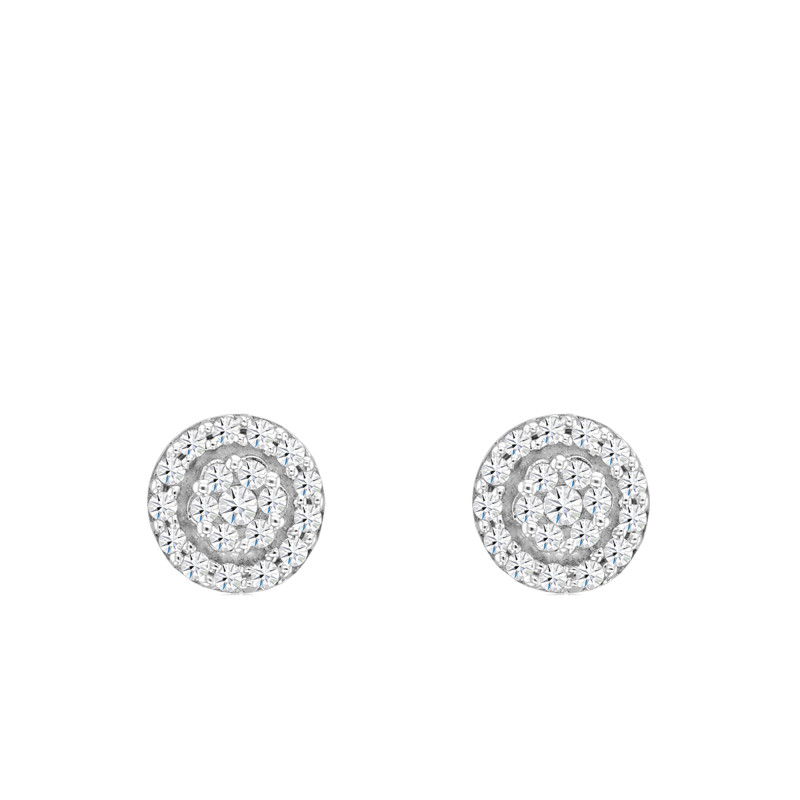 Boucles d'Ooreilles Puces en Or Jaune 750 & Diamants - Kundan