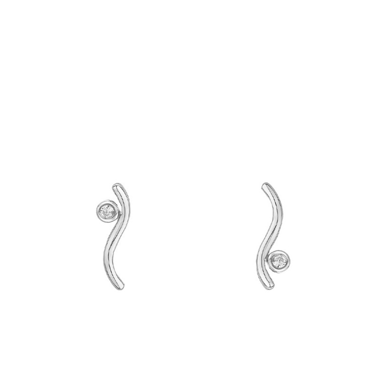 Boucles d'Oreilles Harmonie en Argent & Diamant - La Garçonne Diamant