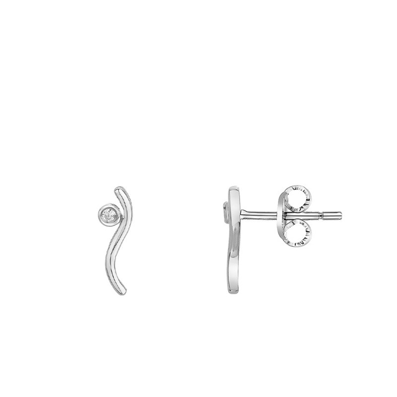 Boucles d'Oreilles Harmonie en Argent & Diamant - La Garçonne Diamant