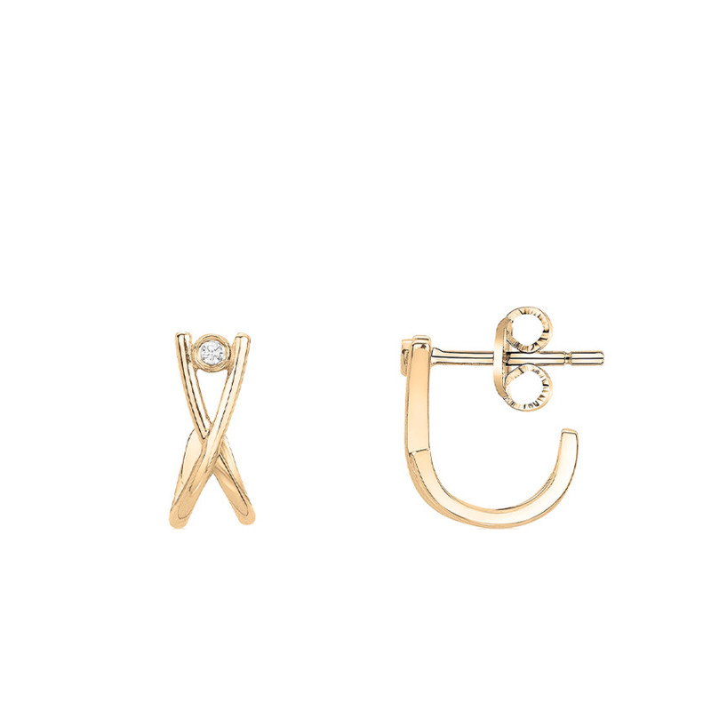 PROMO Boucles d'Oreilles Harmonie Infinie en Plaqué Or Jaune & Diamant - La Garçonne Diamant OCARAT.COM BIJOUTERIE N°1