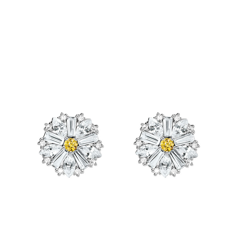 Boucles d'Oreilles Lovely Daisy Fleurs en Argent 925 & Oxydes de Zirconium Bicolores - H2169-051-4 - Thomas Sabo