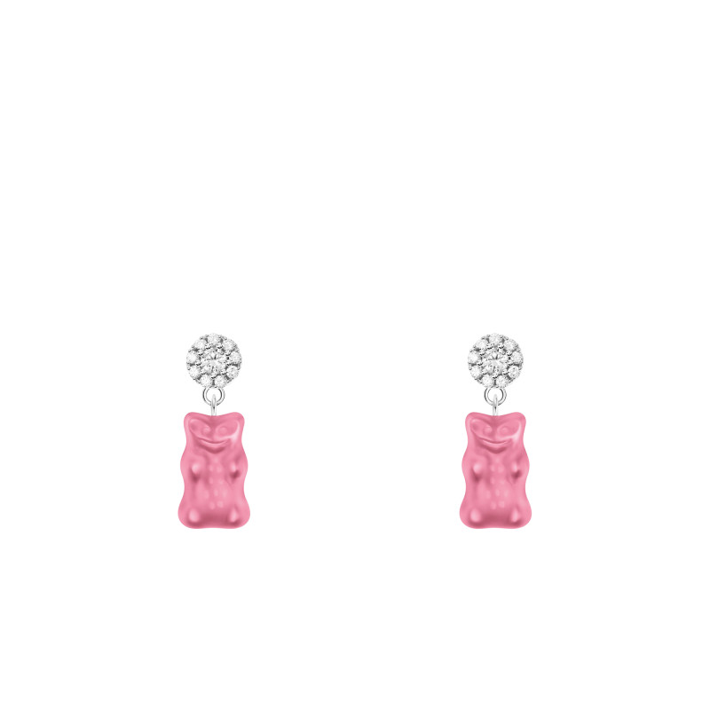 Boucles d'Oreilles Haribo Rose en Argent 925 & Oxydes de Zirconium Blancs - H2330-052-9 - Thomas Sabo
