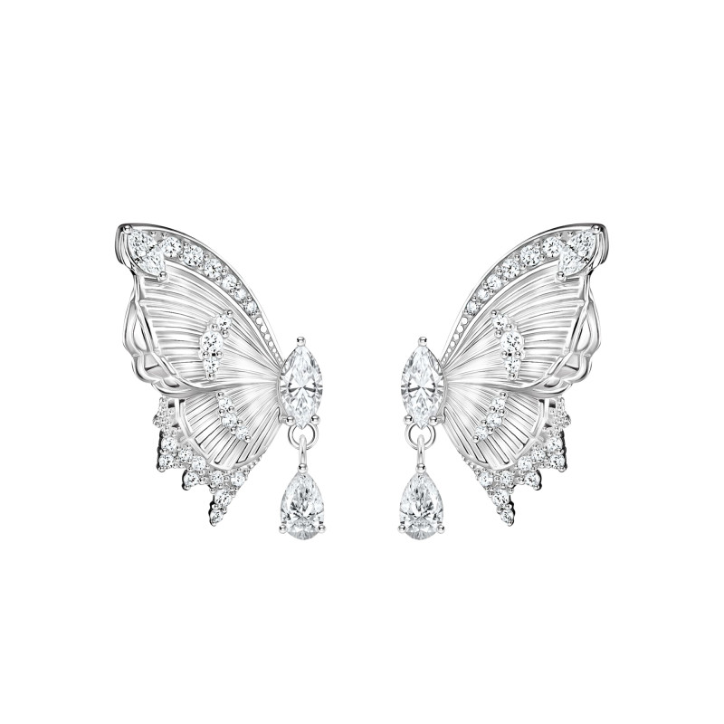 Boucles d'Oreilles Butterfly Paradise Papillon en Argent 925 & Oxydes de Zirconium Blancs - H2328-051-14 - Thomas Sabo