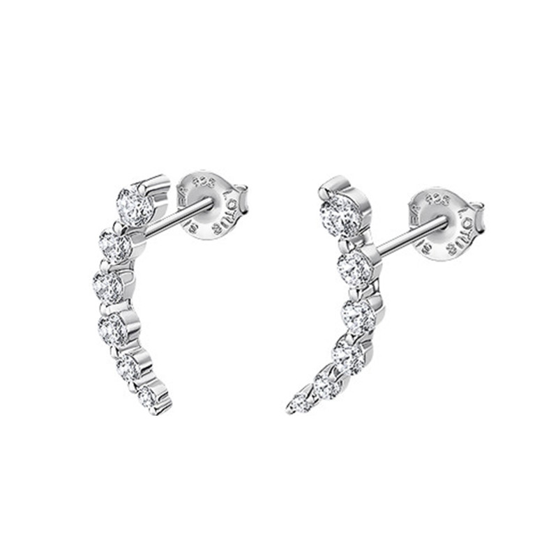 Boucles d'Oreilles d'Escalade Lotus Soirée en Argent - LP3389-4/1 - Lotus