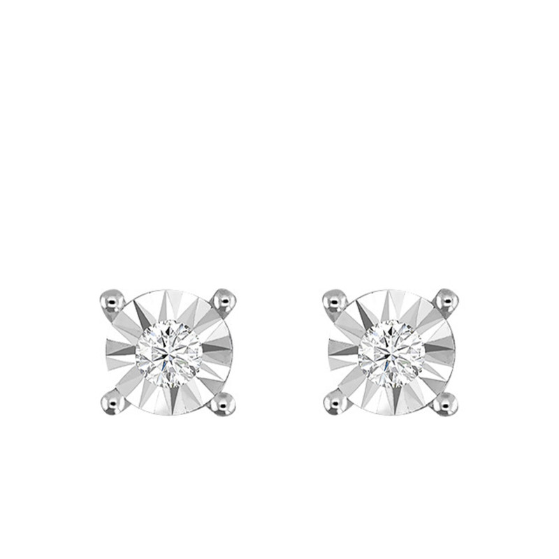 PROMO Boucles d'Oreilles en Argent et Or Blanc 750 & Diamants 0,04 ct - My Little Diamond OCARAT.COM BIJOUTERIE N°1