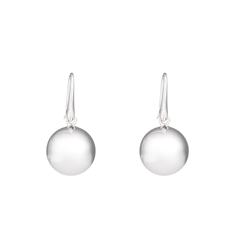 Boucles d'Oreilles Rotterdam Boules en Argent 925, Diamètres de 14 mm à 18 mm - Una Storia