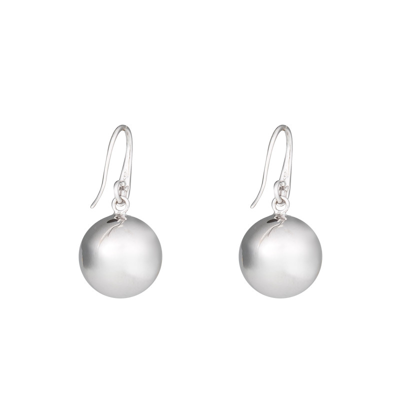 Boucles d'Oreilles Rotterdam Boules en Argent 925, Diamètres de 14 mm à 18 mm - Una Storia