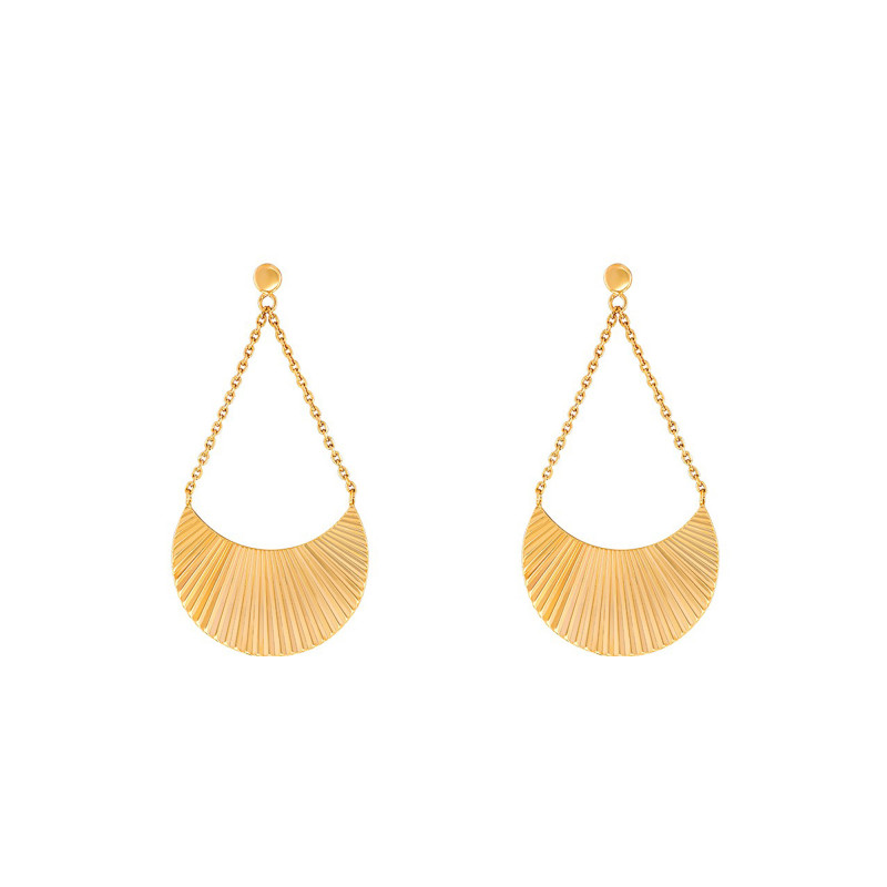 Boucles d'Oreilles Demi-Lunes en Plaquées Or Jaune - Naïades
