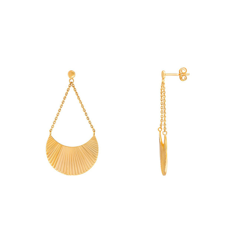 Boucles d'Oreilles Demi-Lunes en Plaquées Or Jaune - Naïades