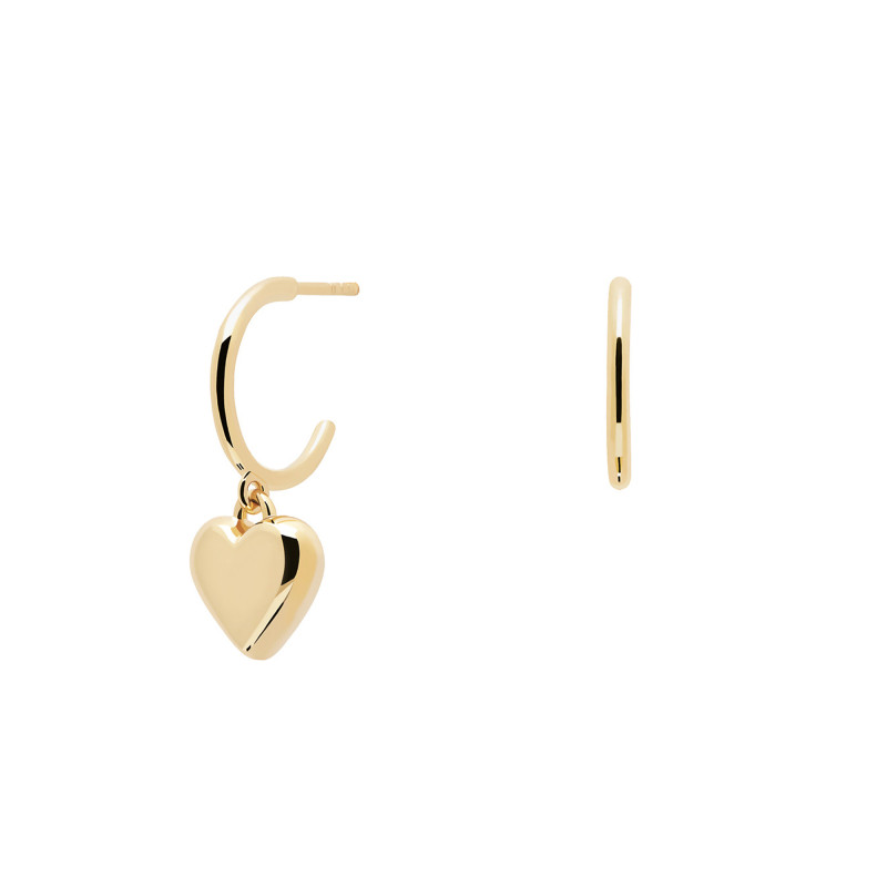 PROMO Boucles d'Oreilles Cœur l'Absolu en Plaqué Or Jaune, Diamètre 12 mm - AR01-364-U - Pdpaola OCARAT.COM BIJOUTERIE N°1