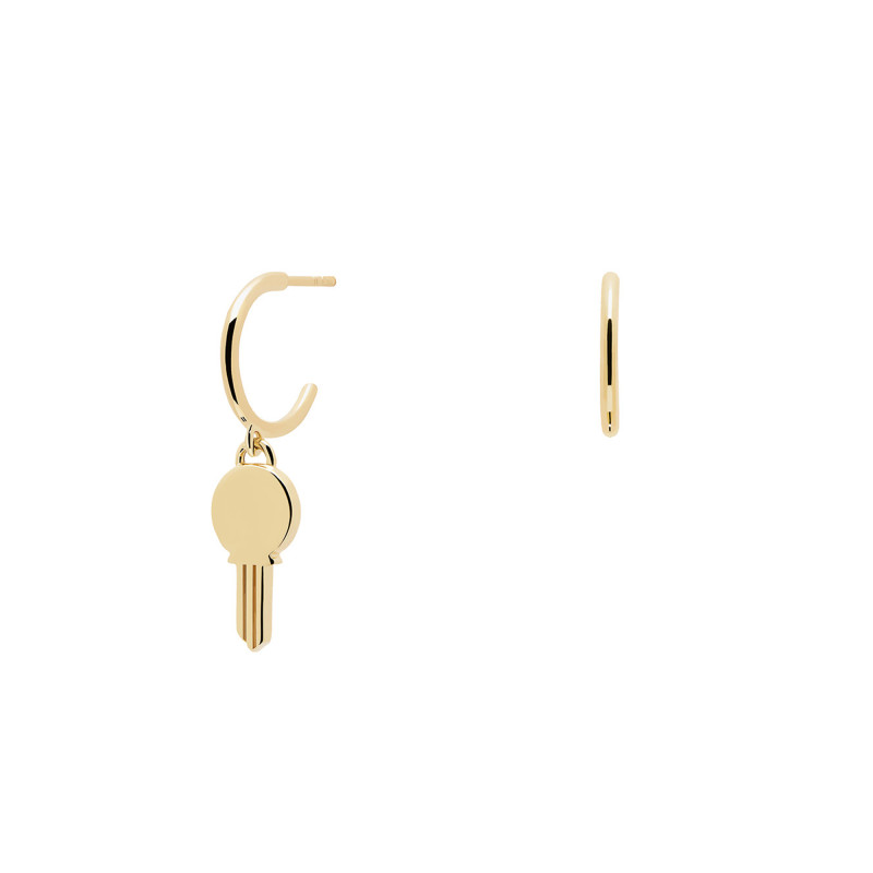 PROMO Boucles d'Oreilles Clé Eternum en Plaqué Or Jaune, Diamètre 12 mm - AR01-363-U - Pdpaola OCARAT.COM BIJOUTERIE N°1