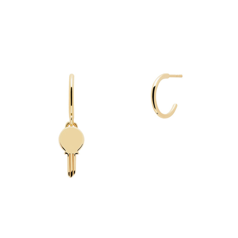 PROMO Boucles d'Oreilles Clé Eternum en Plaqué Or Jaune, Diamètre 12 mm - AR01-363-U - Pdpaola OCARAT.COM BIJOUTERIE N°1