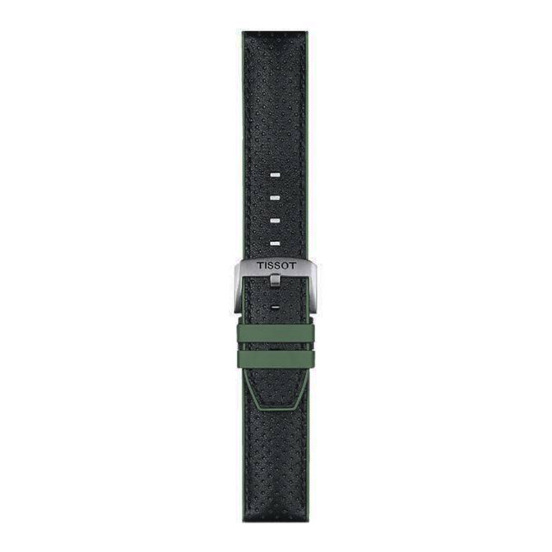 Bracelet de montre Officiel Tissot Caoutchouc Vert/Cuir Noir 22 mm T852046787 - Tissot