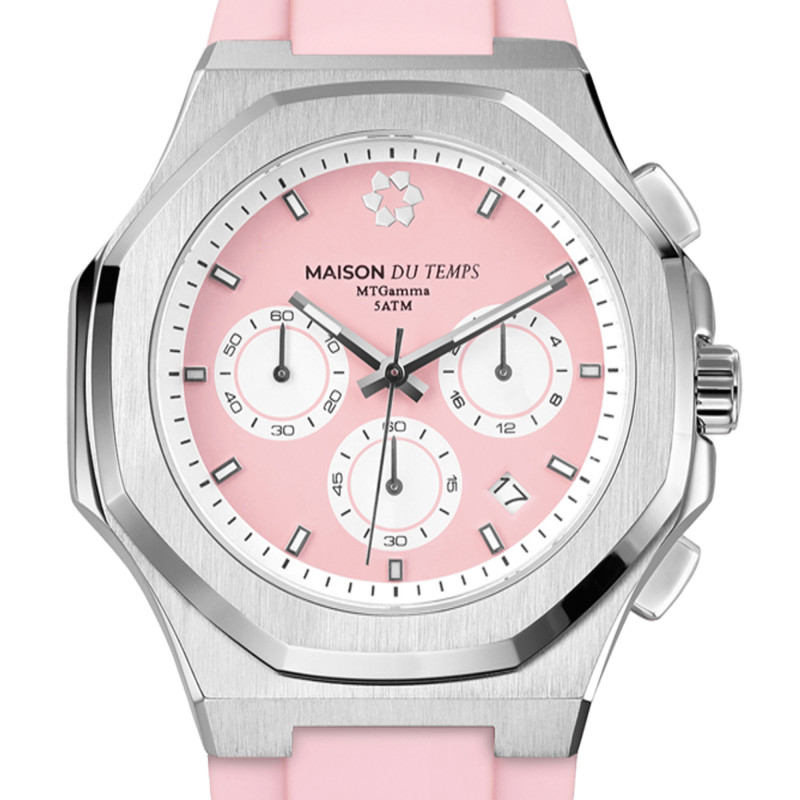 Montre MTGamma Chronographe Rose Silicone Rose - Maison du Temps