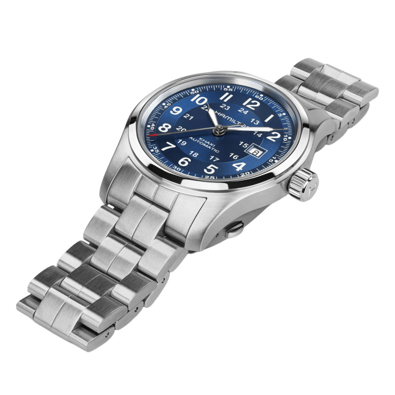 Montre Khaki Field Auto 42mm bleu - Hamilton