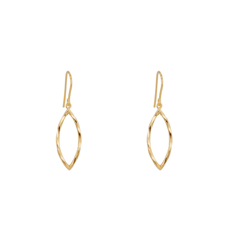 Boucles d'Oreilles Pendantes Marquises en Or Jaune 375 - Emanessence