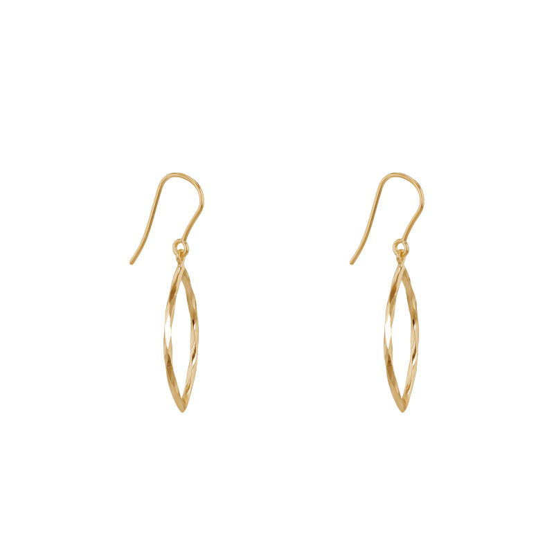 Boucles d'Oreilles Pendantes Marquises en Or Jaune 375 - Emanessence