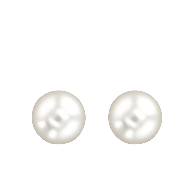 Boucles d'Oreilles Puces en Or Jaune 750 & Perles d'Australie - Porchet