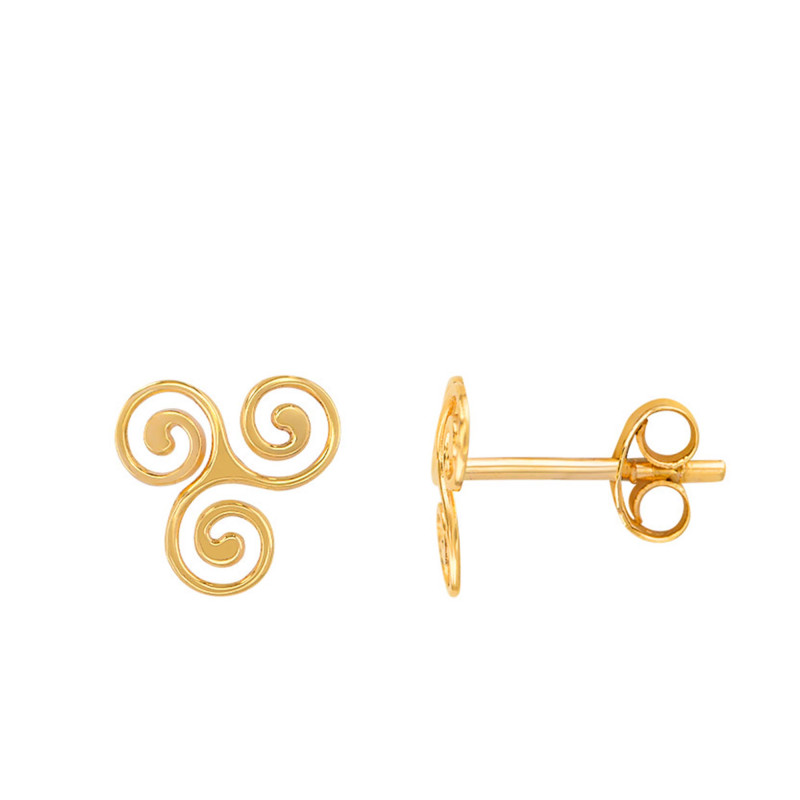 Boucles d'Oreilles Triskel en Or Jaune 375 ou 750 - Rosatella