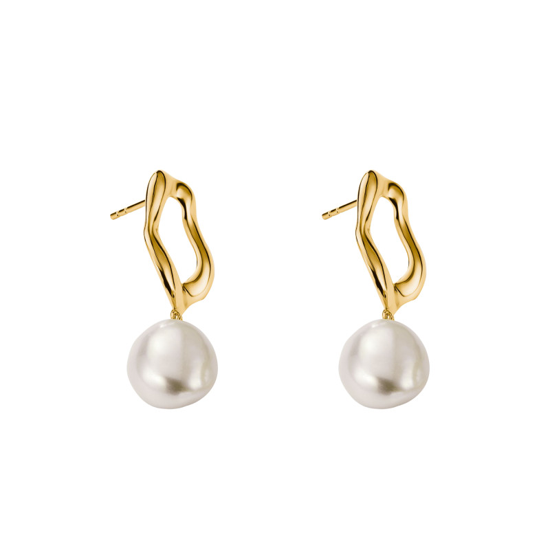 Boucles d'Oreilles Natural Beauty en Plaqué Or Jaune & Perles d'Eau Douce - H2322-430-14 - Thomas Sabo