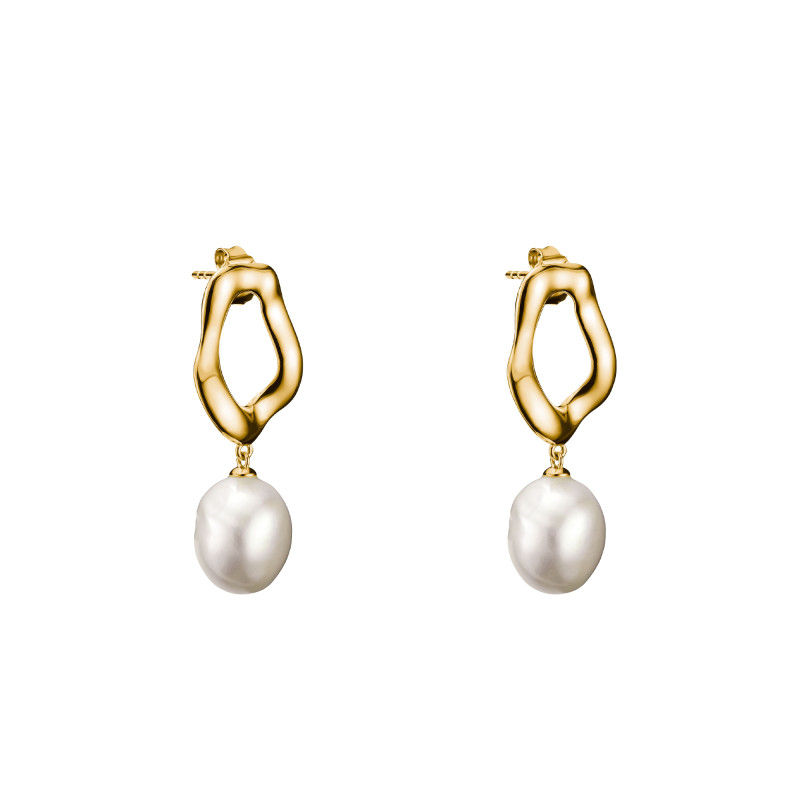 Boucles d'Oreilles Natural Beauty en Plaqué Or Jaune & Perles d'Eau Douce - H2322-430-14 - Thomas Sabo