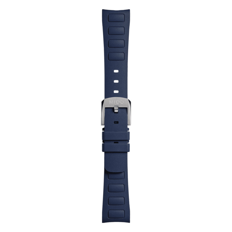 Bracelet de montre Multifort TV 35 caoutchouc bleu foncé - Mido
