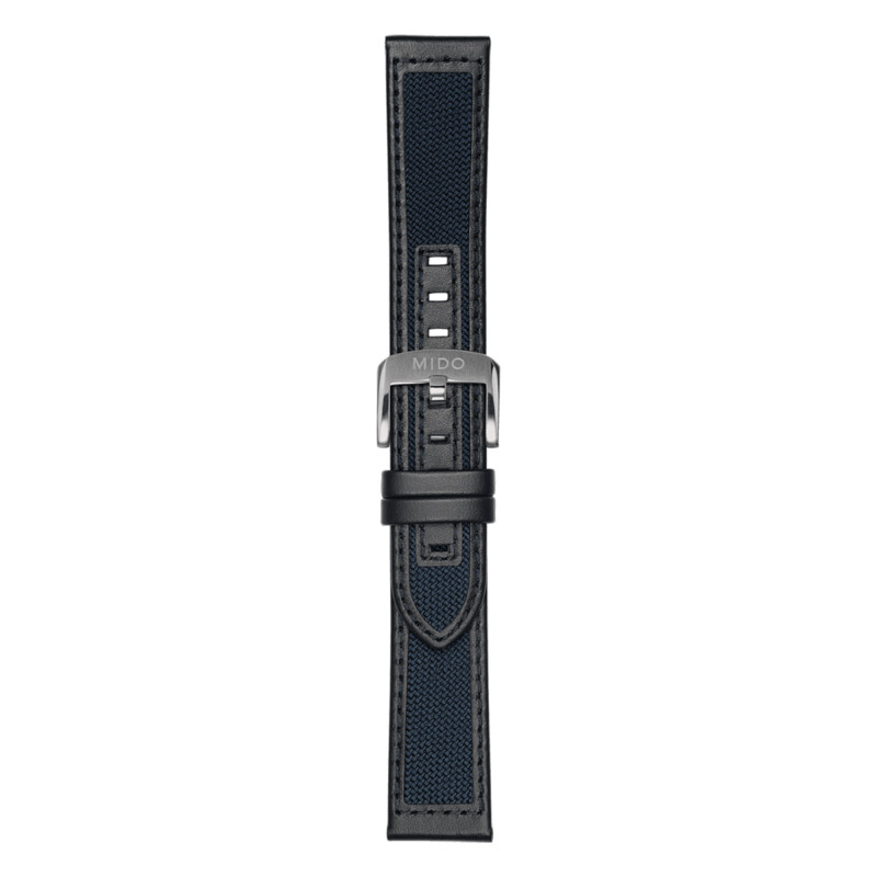 Bracelet de montre Ocean Star 39 textile & cuir bleu 20 mm - Mido