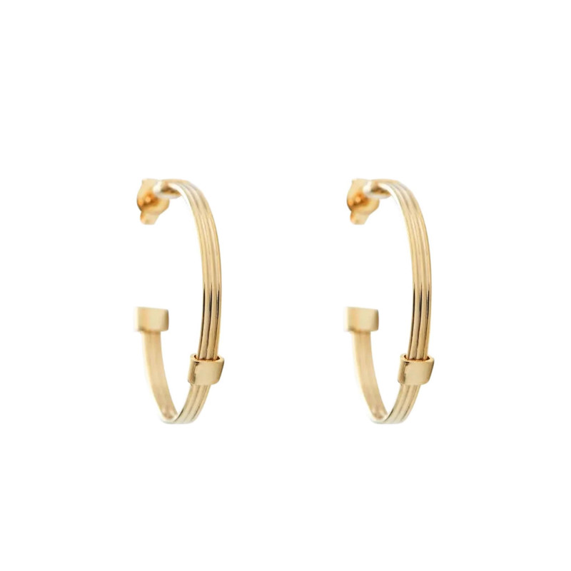 PROMO Boucles d'Oreilles Créoles Talisman en Plaqué Or, Diamètre 27 mm - Skalli OCARAT.COM BIJOUTERIE N°1
