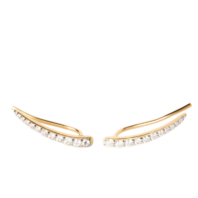 Boucles d'Oreilles Riga en Argent Doré & Oxydes de Zirconium Blancs - AR01-C92 - Pdpaola