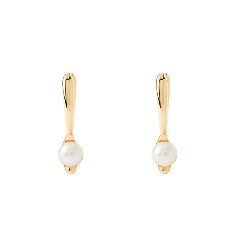 Boucles d'Oreilles La Perla Mini en Argent Doré & Perles d'Eau Douce - ARB1-E69-U - Pdpaola