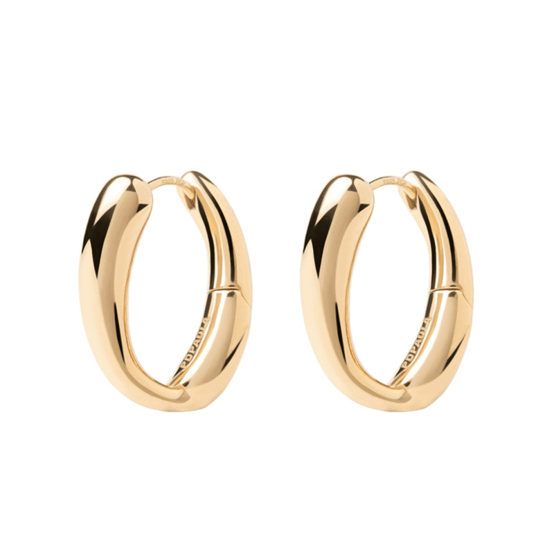 Boucles d'Oreilles Créoles Helix en Argent Doré - AR01-E15 - Pdpaola