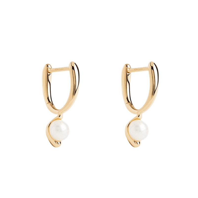 Boucles d'Oreilles La Perla Mini en Argent Doré & Perles d'Eau Douce - ARB1-E69-U - Pdpaola