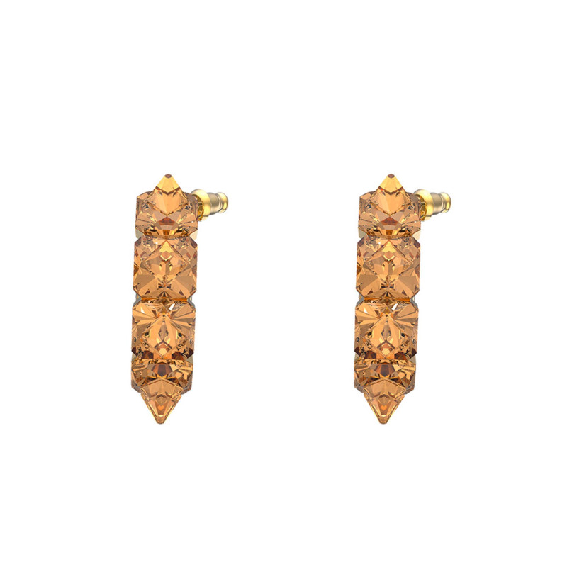 PROMO Boucles d'Oreilles Demi Créoles Cristaux Oranges, Diamètre 4,5 cm - Swarovski OCARAT.COM BIJOUTERIE N°1