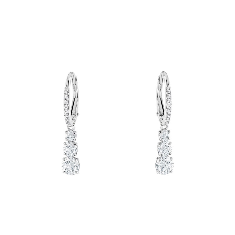 Boucles d'Oreilles Attract Trilogy en Métal Rhodié & Cristal - 5416155 - Swarovski
