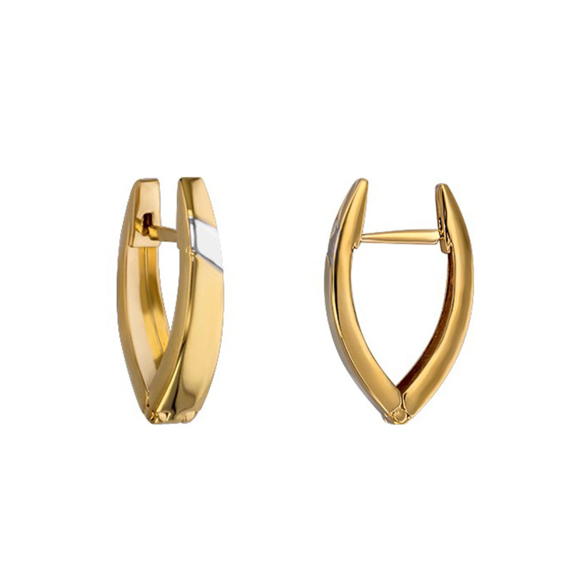 Boucles d'Oreilles Petites Créoles Duo en 2 Ors 750, Largeur 3 mm - Vandona