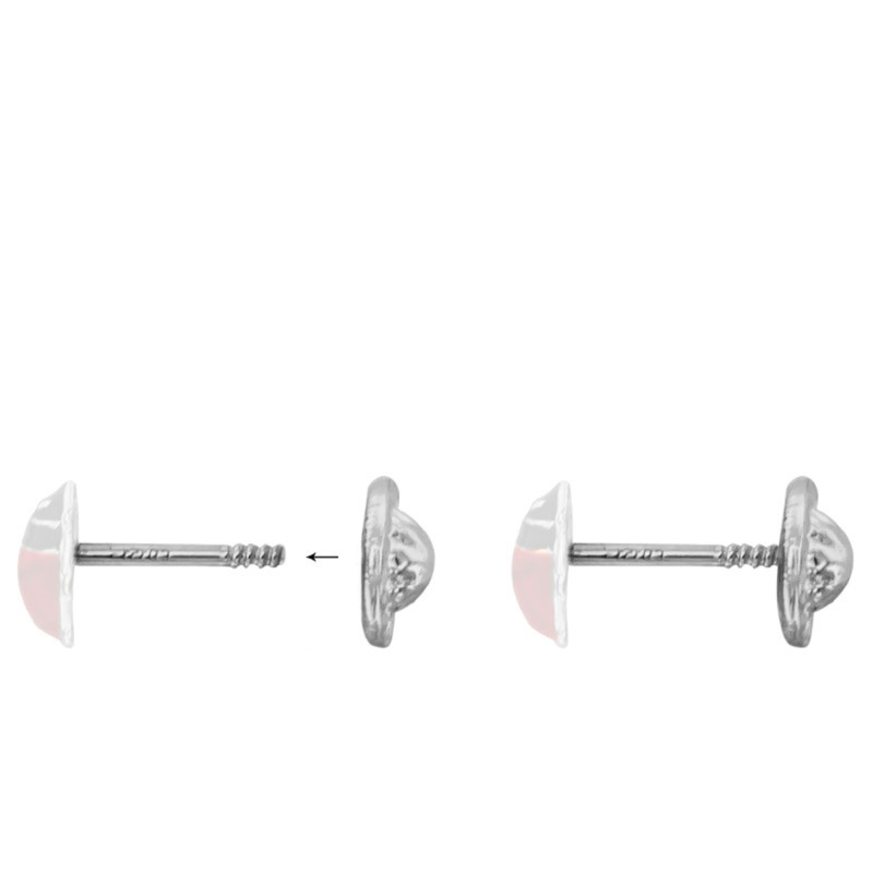 Boucles d'Oreilles Puces Papillon en Or Blanc - Bambins