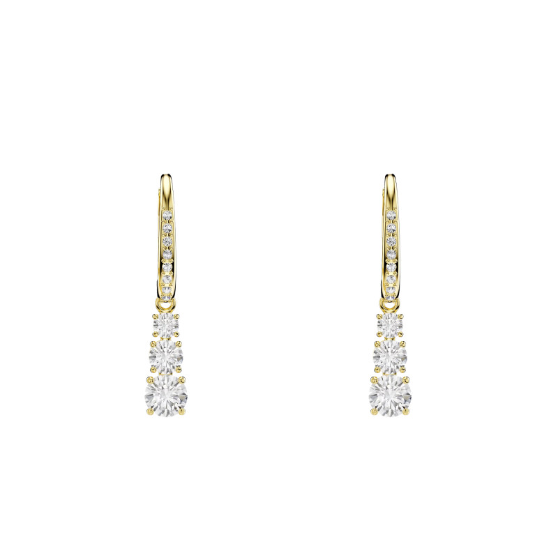 Boucles d'Oreilles Stilla Attract en Métal Doré & Cristaux Blancs - 5723300 - Swarovski