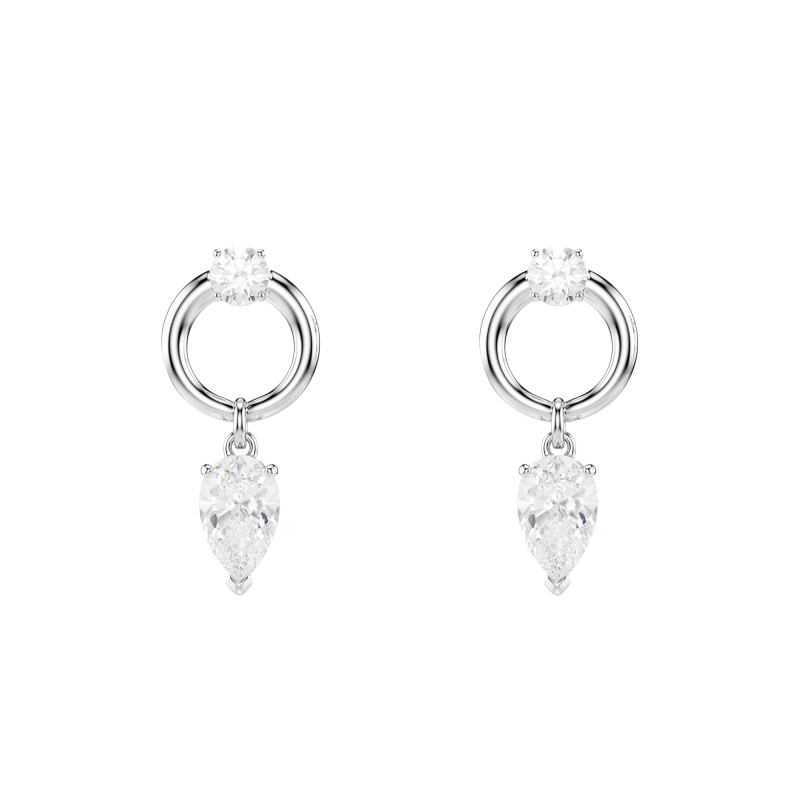 Boucles d'Oreilles Mesmera en Métal Rhodié & Cristaux Blancs - 5723177 - Swarovski