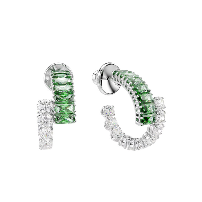 PROMO Boucles d'Oreilles Matrix en Métal Rhodié & Cristaux Verts et Blancs - 5732264 - Swarovski OCARAT.COM BIJOUTERIE N°1