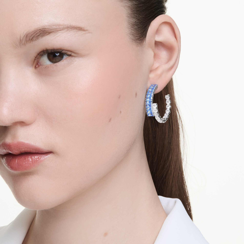 Boucles d'Oreilles Matrix en Métal Rhodié & Cristaux Bicolores - 5722459 - Swarovski