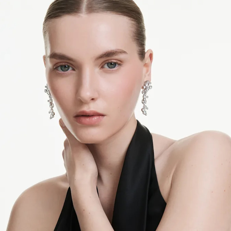 Boucles d'Oreilles Constella en Métal Rhodié & Cristaux Blancs - 5732252 - Swarovski