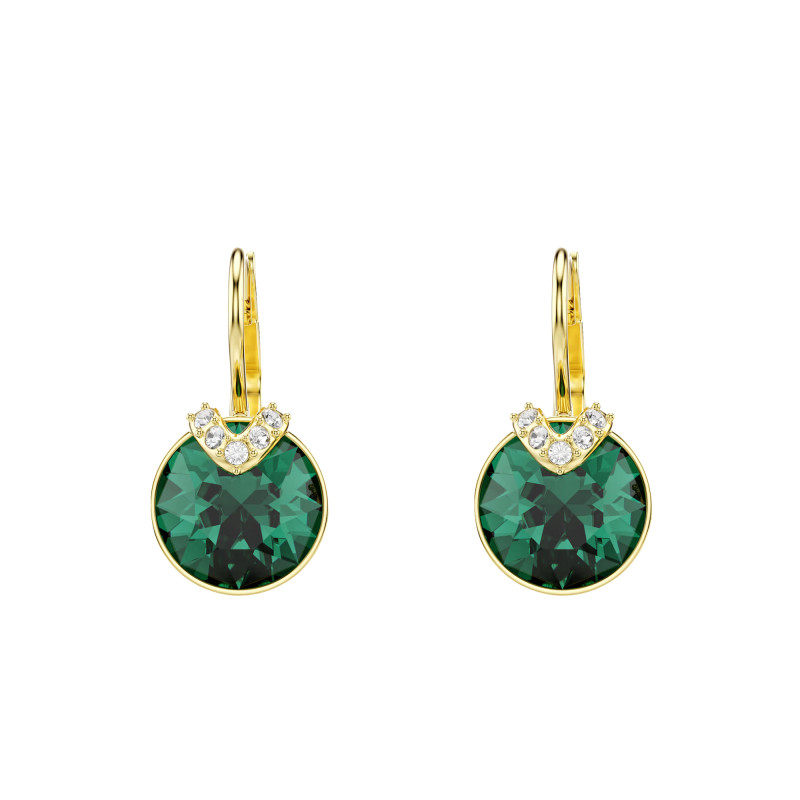 Boucles d'Oreilles Bella V en Métal Doré & Cristaux Verts et Blancs - 5735389 - Swarovski