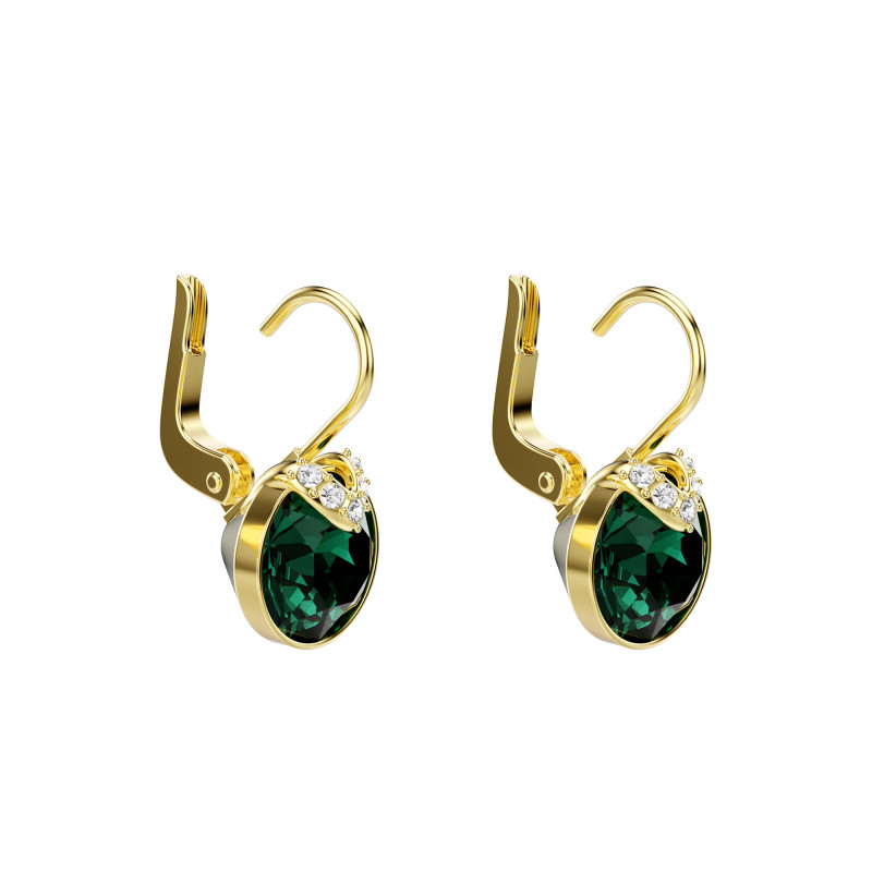 Boucles d'Oreilles Bella V en Métal Doré & Cristaux Verts et Blancs - 5735389 - Swarovski