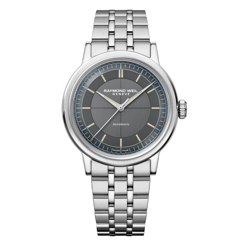 Montre Millesime Central Seconds 39 mm - Cadran argenté - Bracelet acier - Raymond Weil